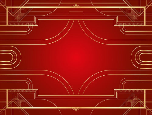 Tapis de Jeux ART DECO rouge 1, 120x90 cm