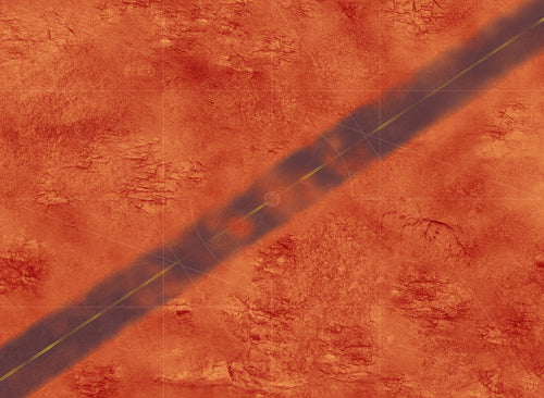 Desert Road avec zones de déploiement (60x44 pouces, 153x112 cm)