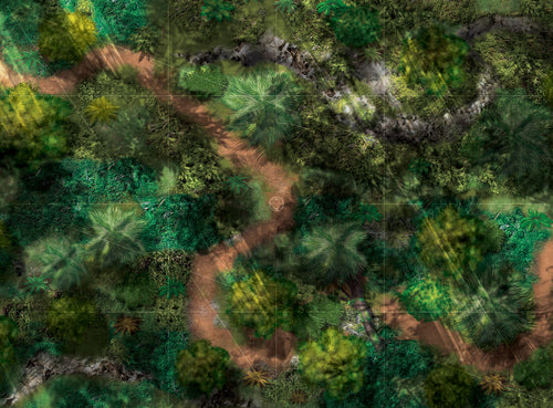 Jungle avec zones de déploiement (60x44 pouces, 153x112 cm)