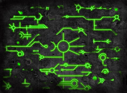 Necrons avec marquage de zones de déploiement (60x44 pouces, 153x112 cm)