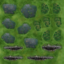 Charger l&#39;image dans la galerie, KIT DÉCORS OVERLAYS MARAIS, CREVASSES ET BROUSSSAILLES : format 91x91 cm